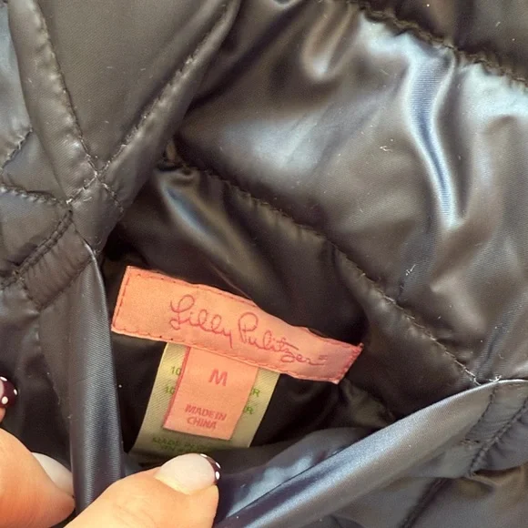 Lilly Pulitzer reversible down jacket Navy/floral - Picture 6 of 17